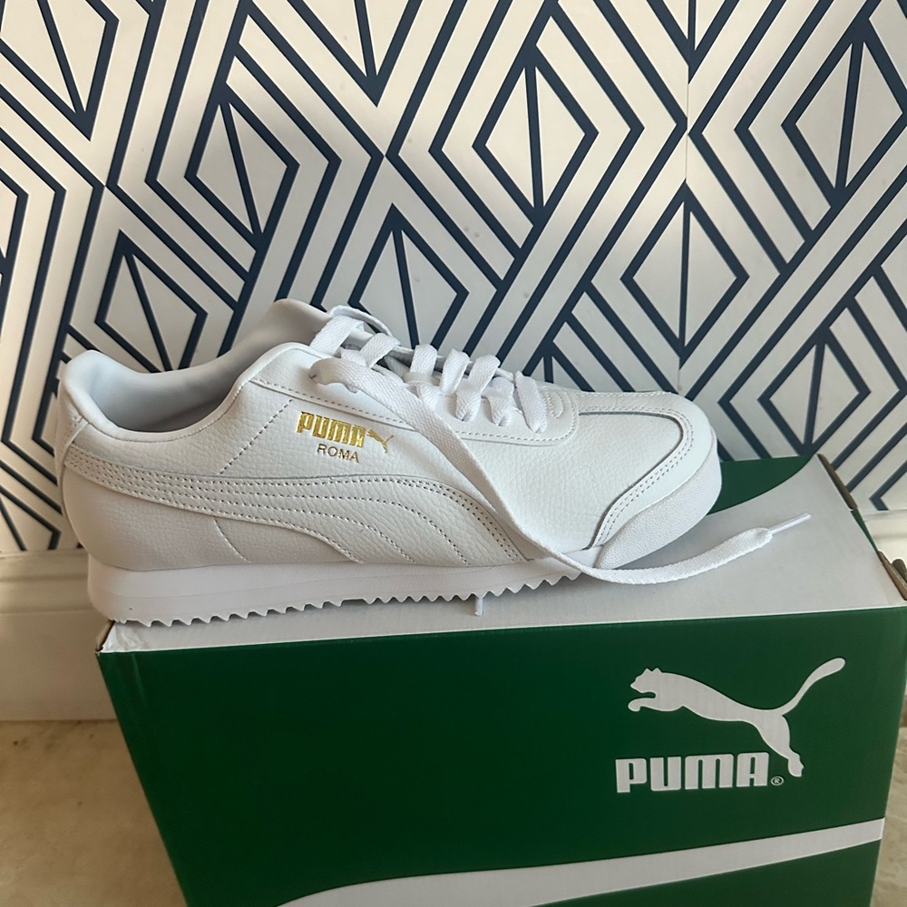 Puma Roma White and Gold Men's Shoes